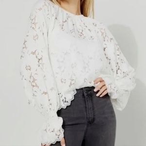 Free People Olivia Lace Top Ivory